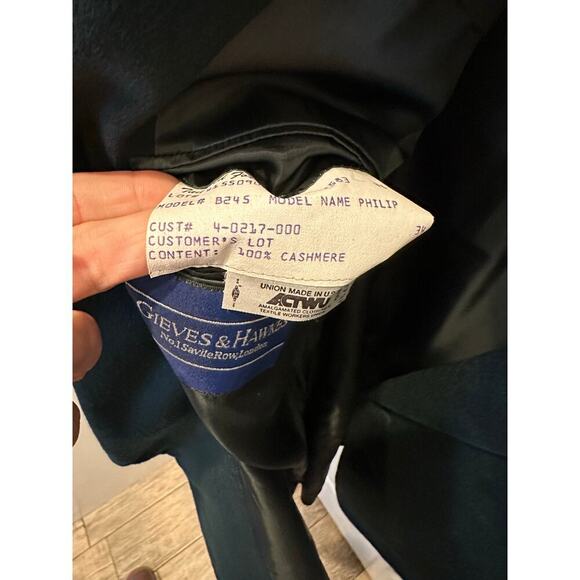 Gieves & Hawkes Men's Green 100% cashmere gold Button Front Blazer Coat Size 48 - Picture 6 of 13